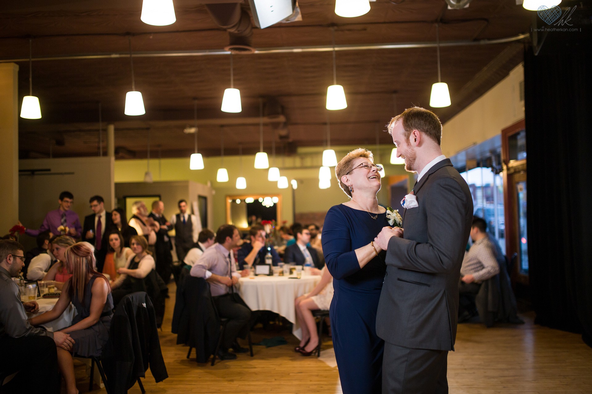 Old Town Marquee Lansing, MI, Wedding Reception mother/son dance photographs