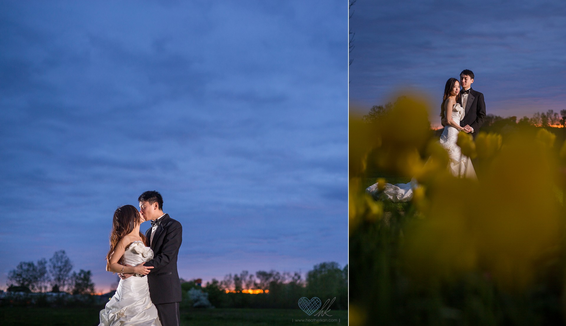 Holland Michigan tulip fields at night wedding photographs