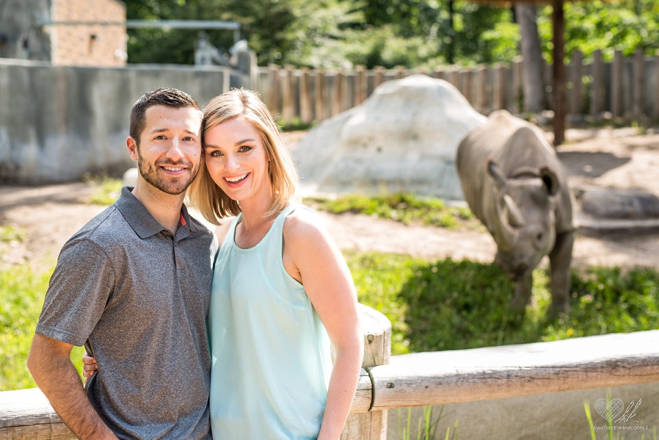 Potter Park Zoo engagement photographs with the rhino