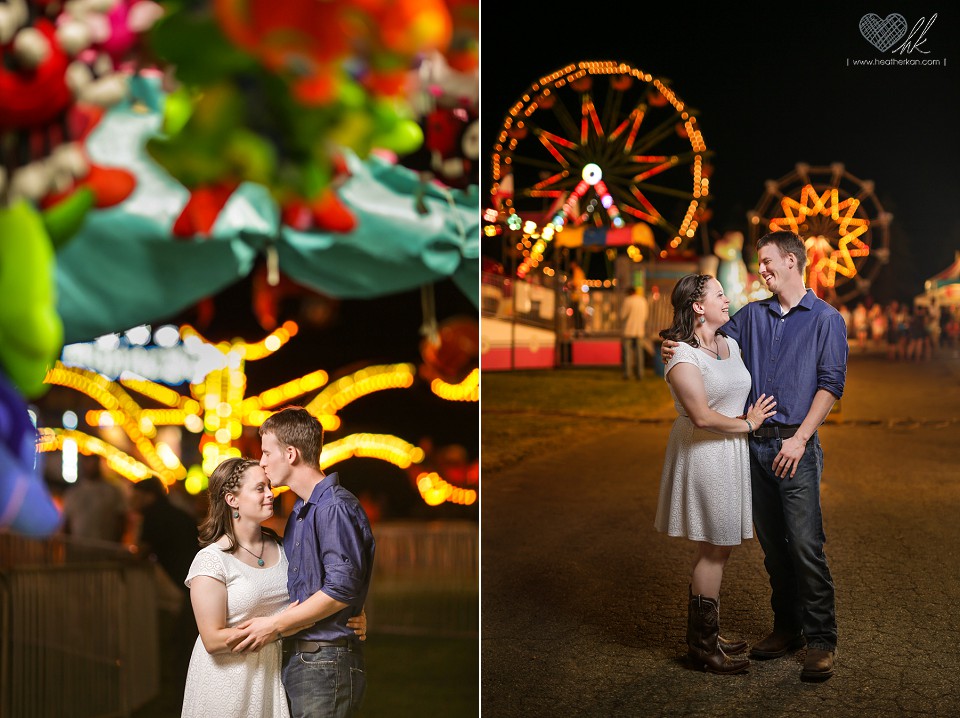 Fowlerville Fair nighttime engagement photographs