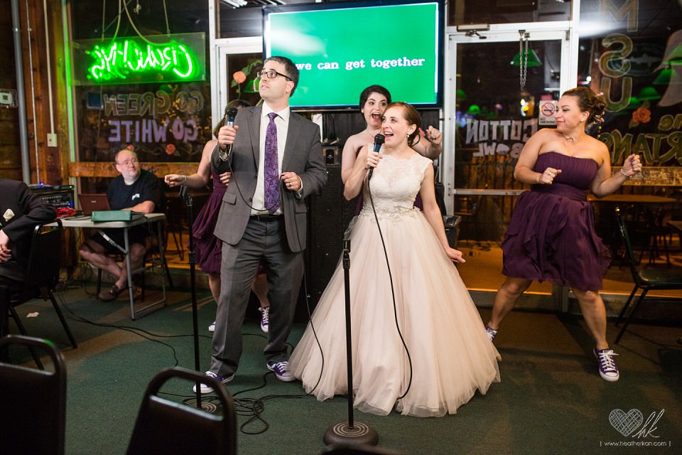 Wedding day karaoke at Crunchy's sports bar in East Lansing MSU 