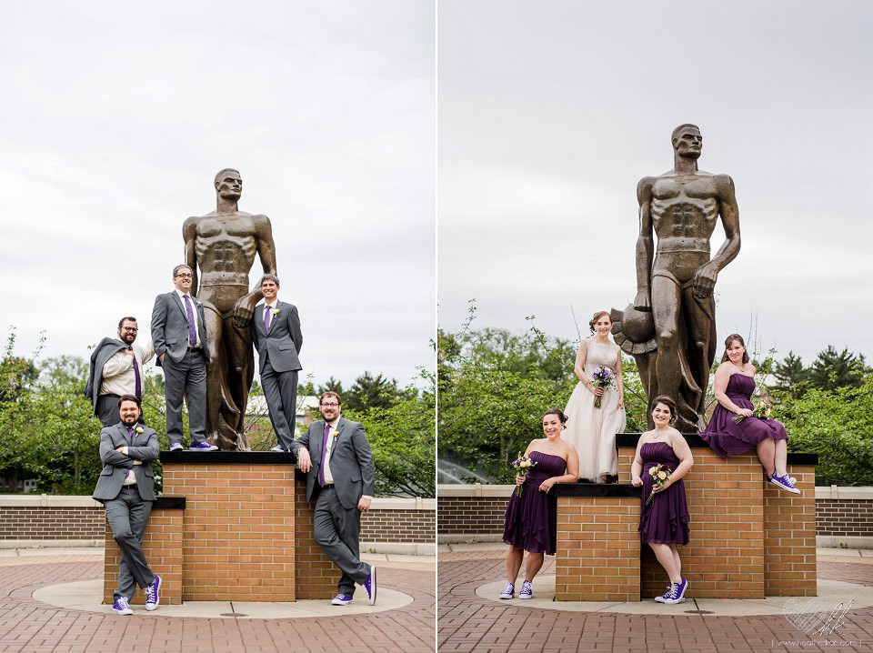 wedding photographs with Sparty MSU