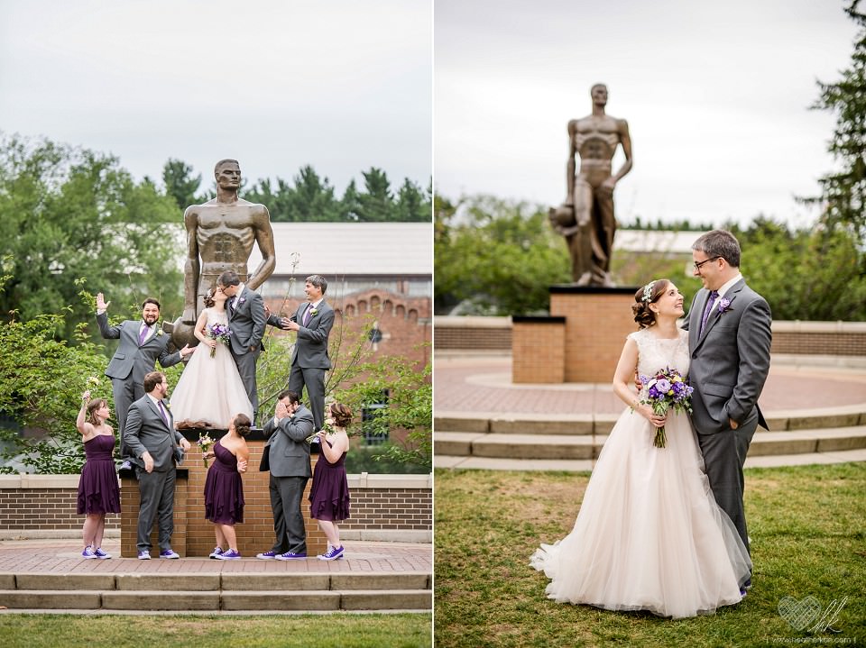 wedding photographs with Sparty MSU