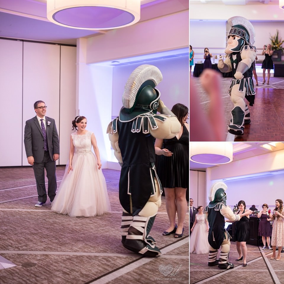 sparty Kellogg Center MSU wedding reception photographs