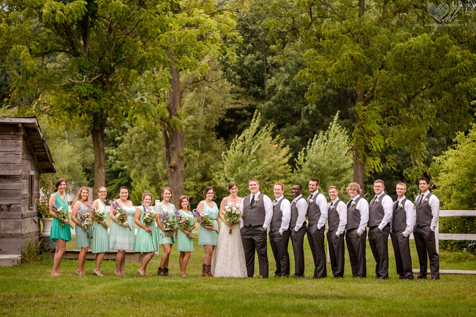 bridal party photographs at Milestone Barn Bannister, MI
