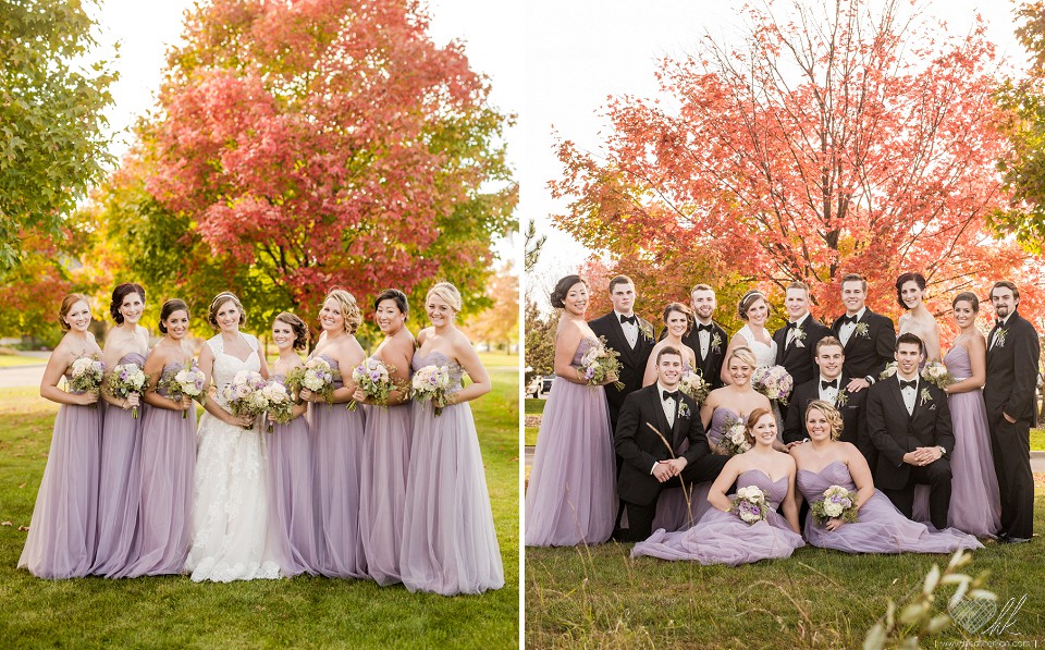 fall wedding photographs at lyon oaks banquet center