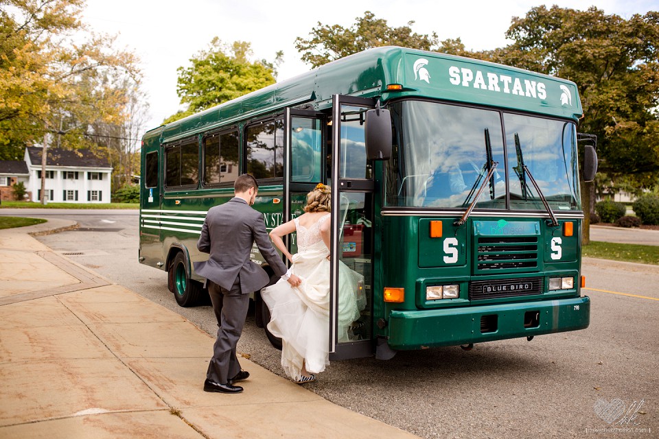 Spartan bus limo wedding