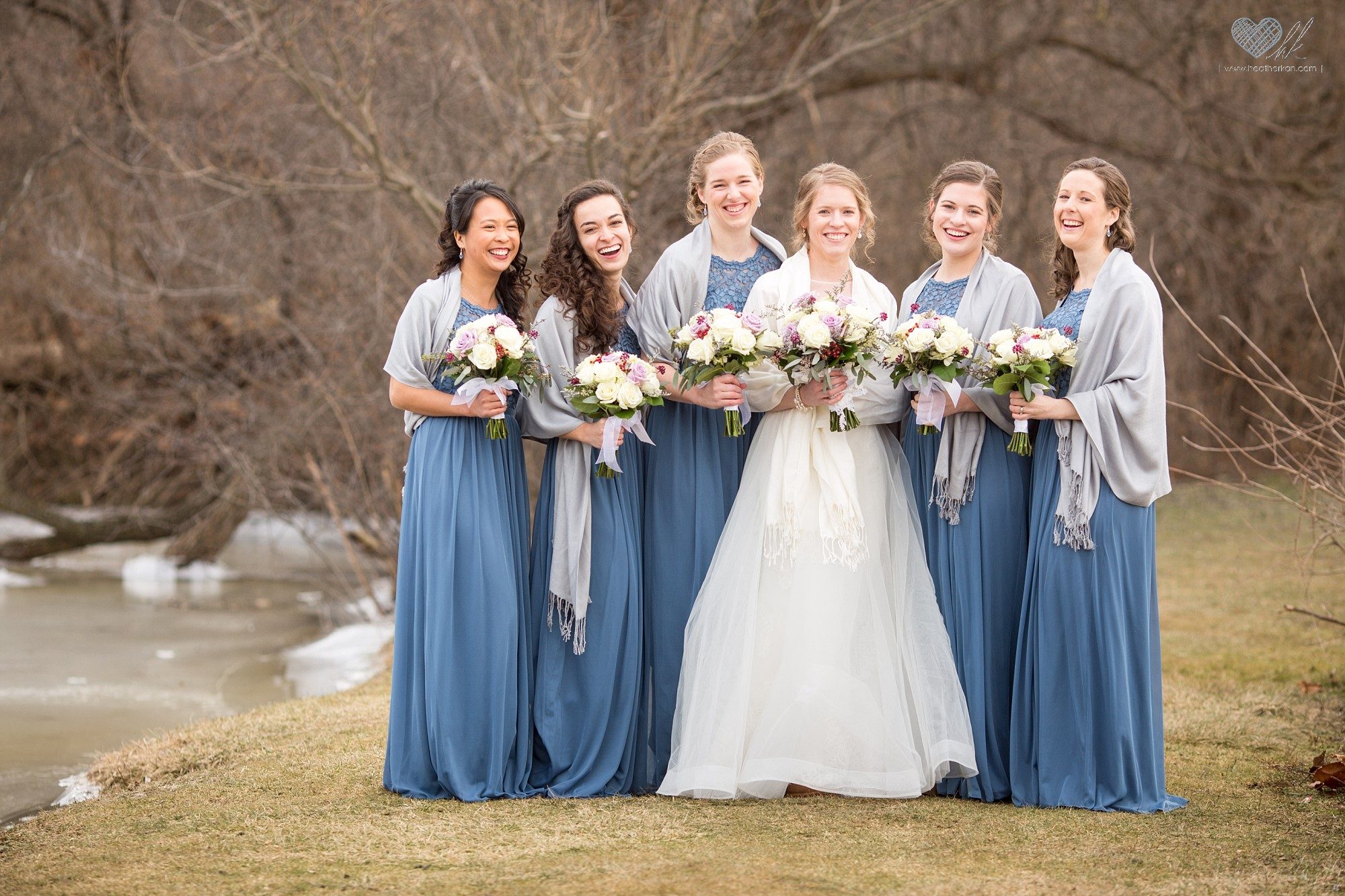 Bridal party wedding photographs in Plymouth, Michigan