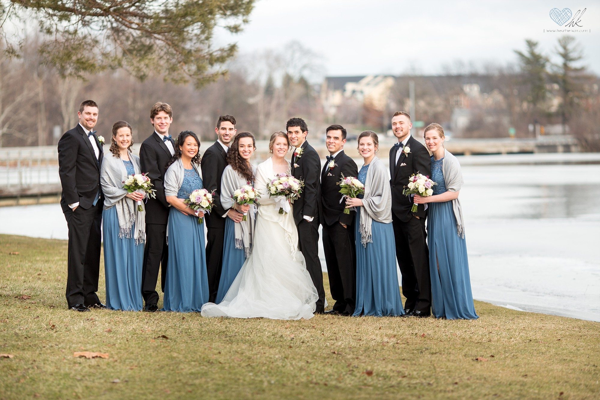 Winter wedding photographs in Plymouth, Michigan