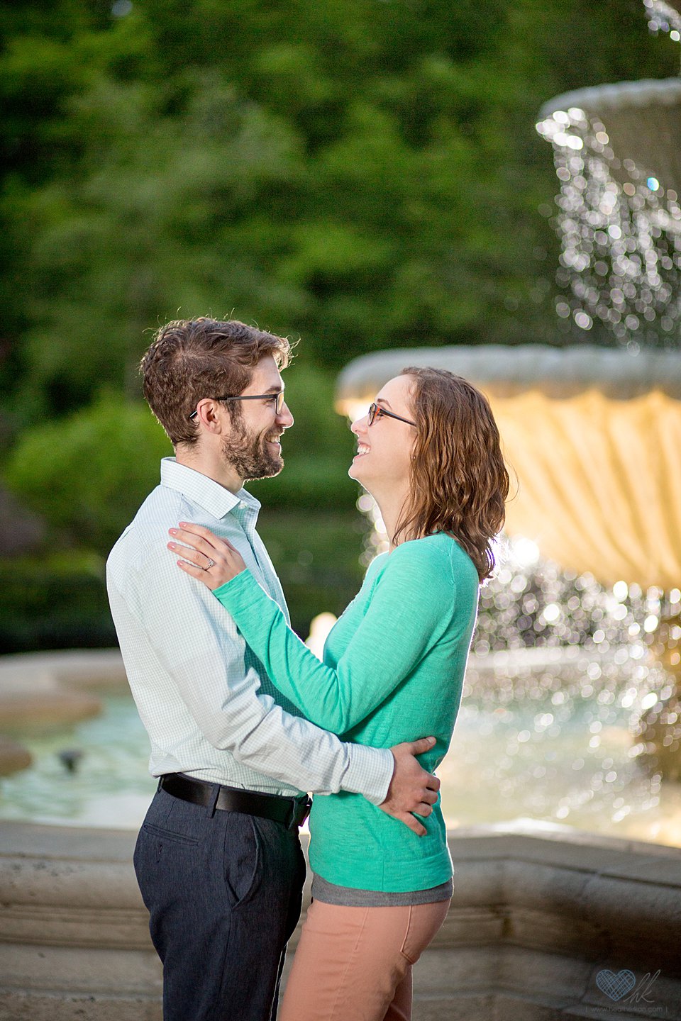 Grand Valley State University fountain engagement photographs