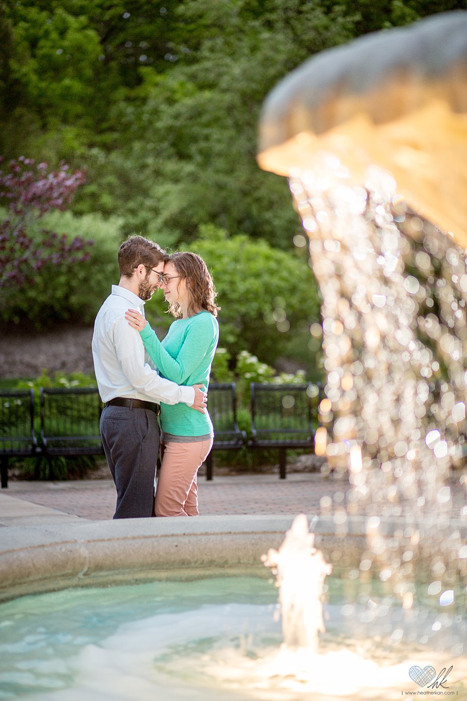 Grand Valley State University fountain engagement photographs