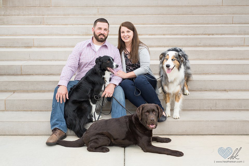 Engagement session with dogs Lansing Michigan