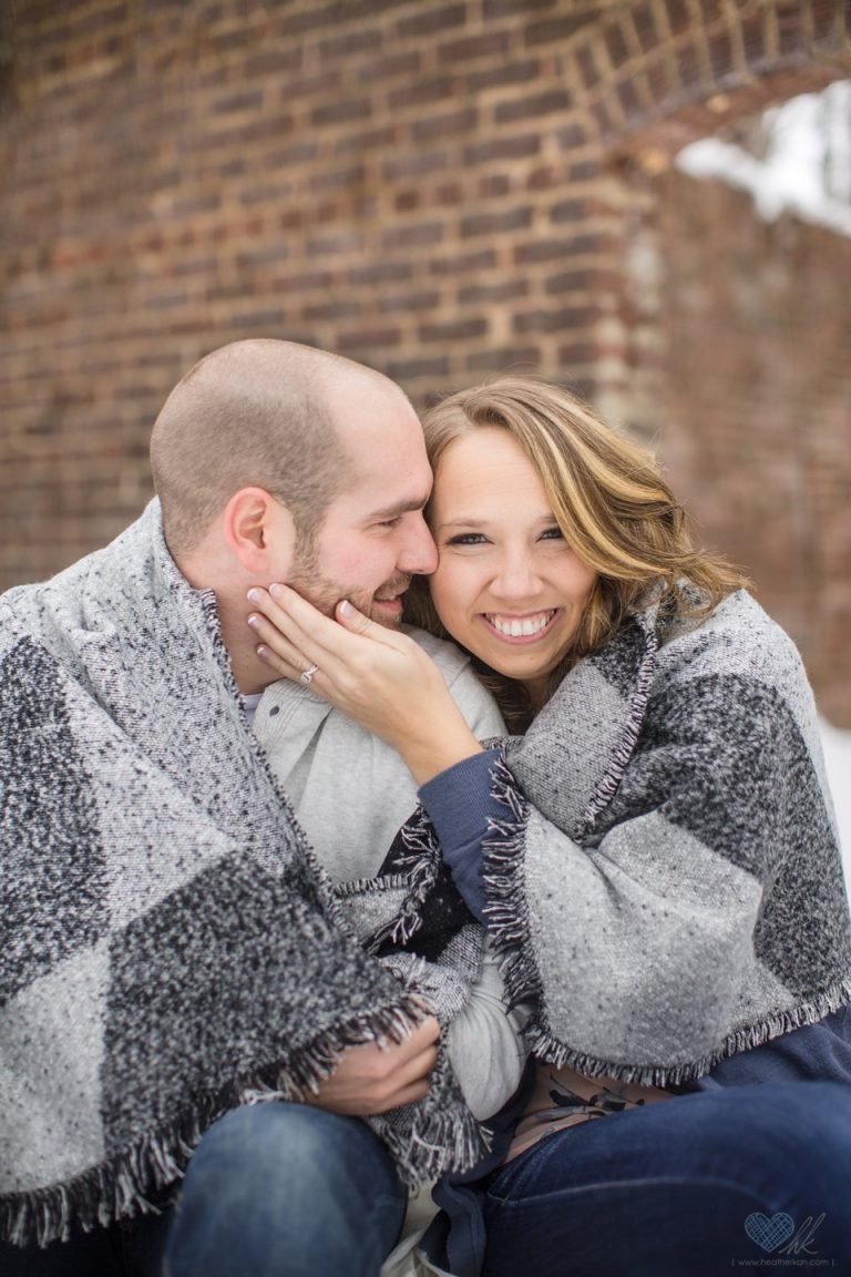 Kim and Nick’s Winter Engagement Session at Lincoln Brick Park