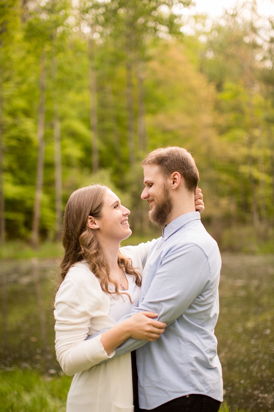Engagement session photographs at Fitzgerald Park in Grand Ledge, Michigan