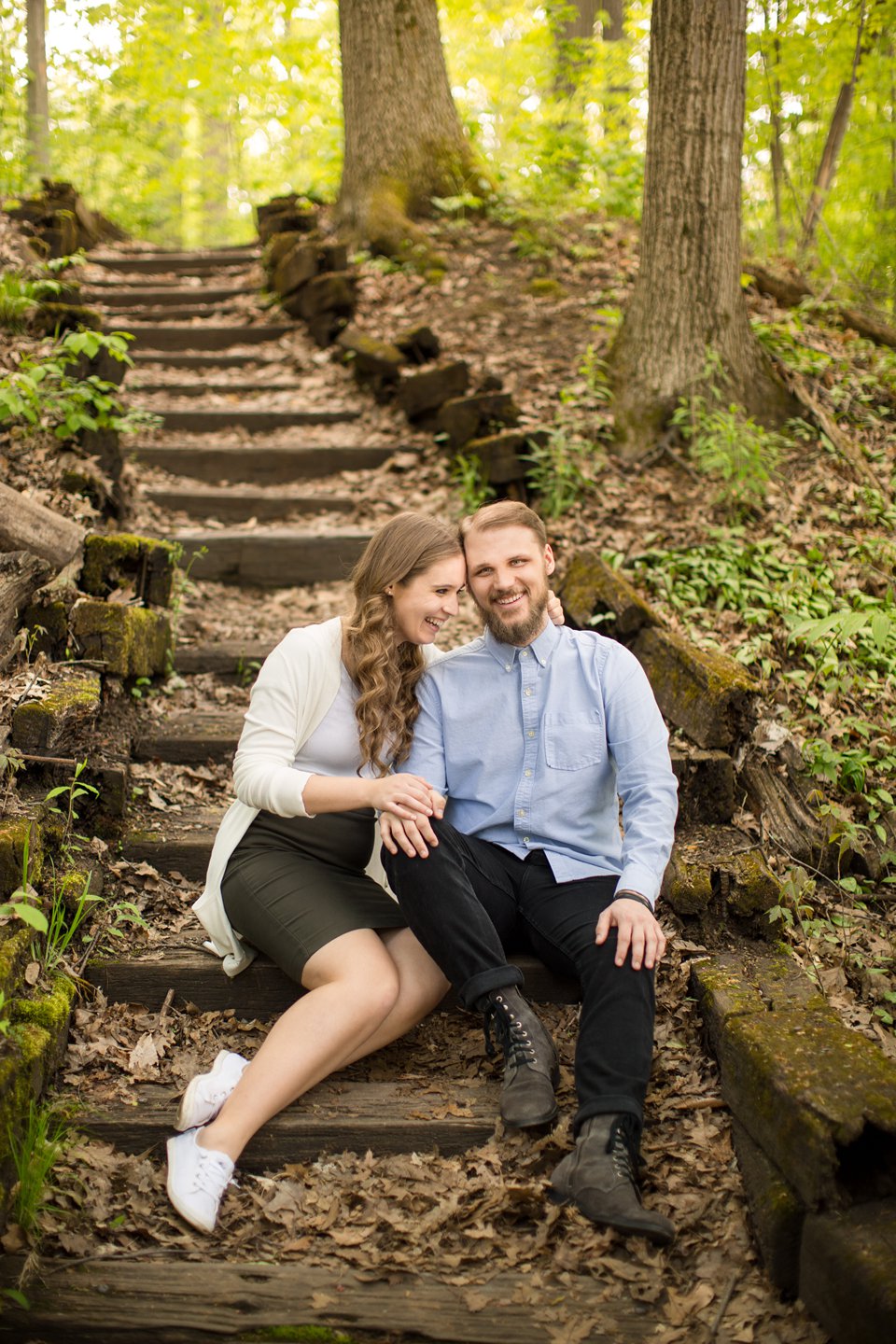 Engagement session photographs at Fitzgerald Park in Grand Ledge, Michigan