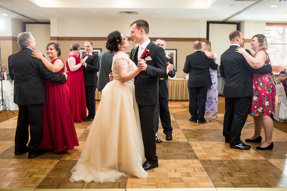 Okemos Conference Center wedding reception photographs on the dancefloor