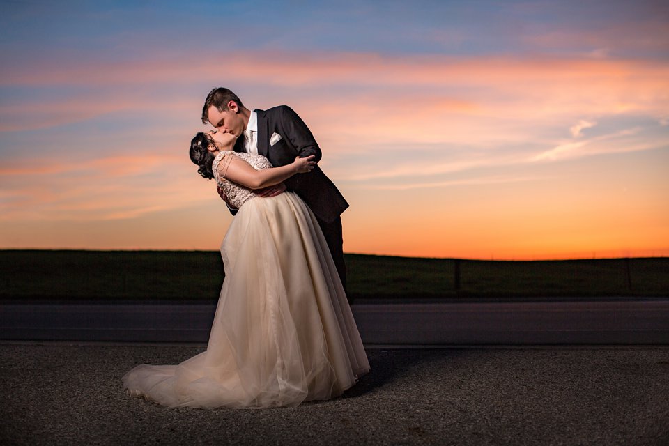 Okemos Michigan sunset wedding photographs