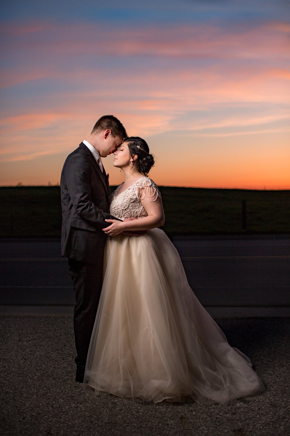 Okemos Michigan sunset wedding photographs