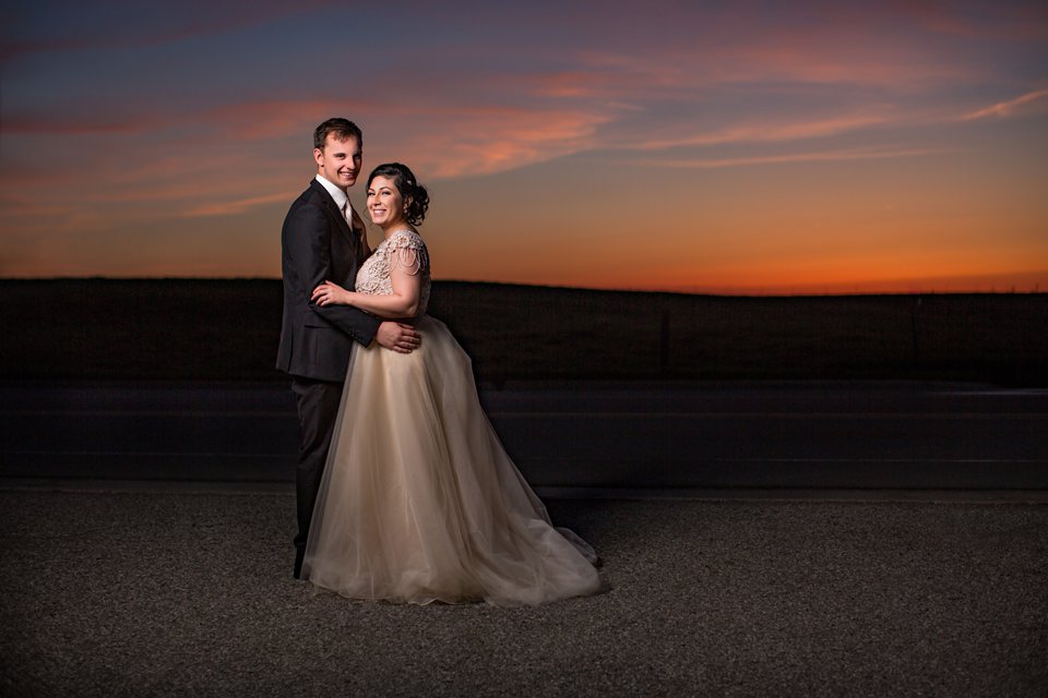 Okemos Michigan sunset wedding photographs