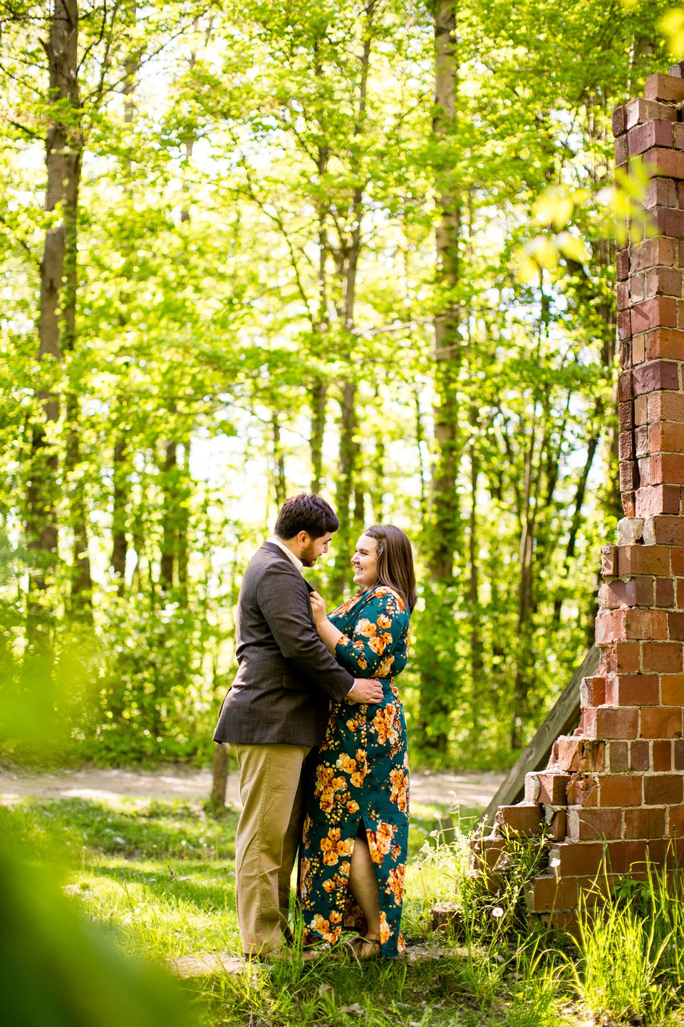 Engagement photographs at Lincoln Brick Park, Grand Ledge, Michigan