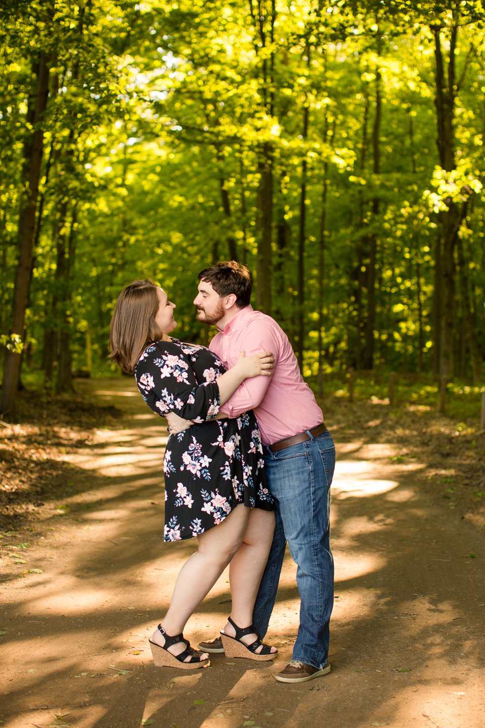 Engagement photographs at Lincoln Brick Park, Grand Ledge, Michigan