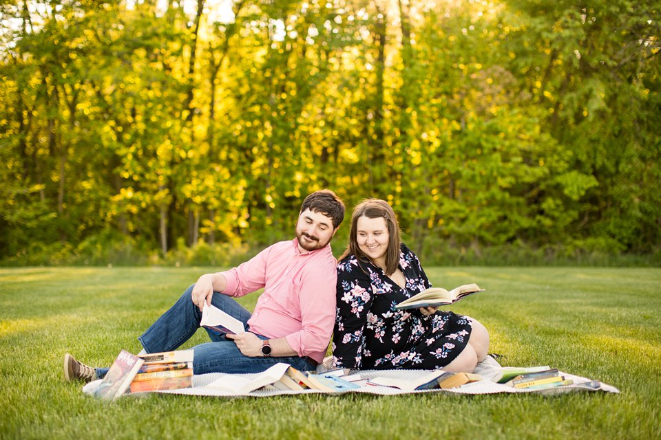 Engagement photographs at Lincoln Brick Park, Grand Ledge, Michigan