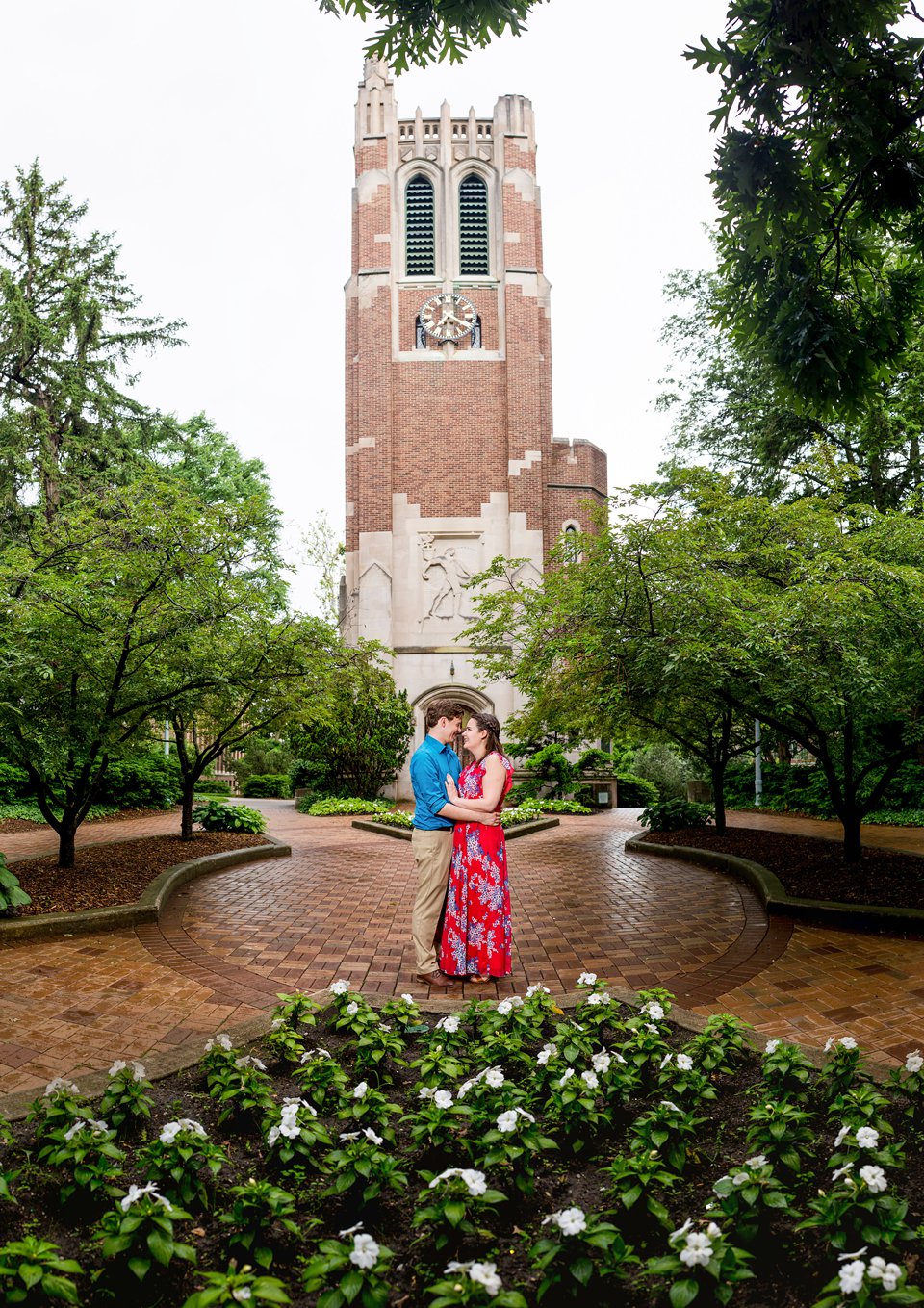 Proposal photographer at Beaumont Tower on MSU's campus, Michigan State University