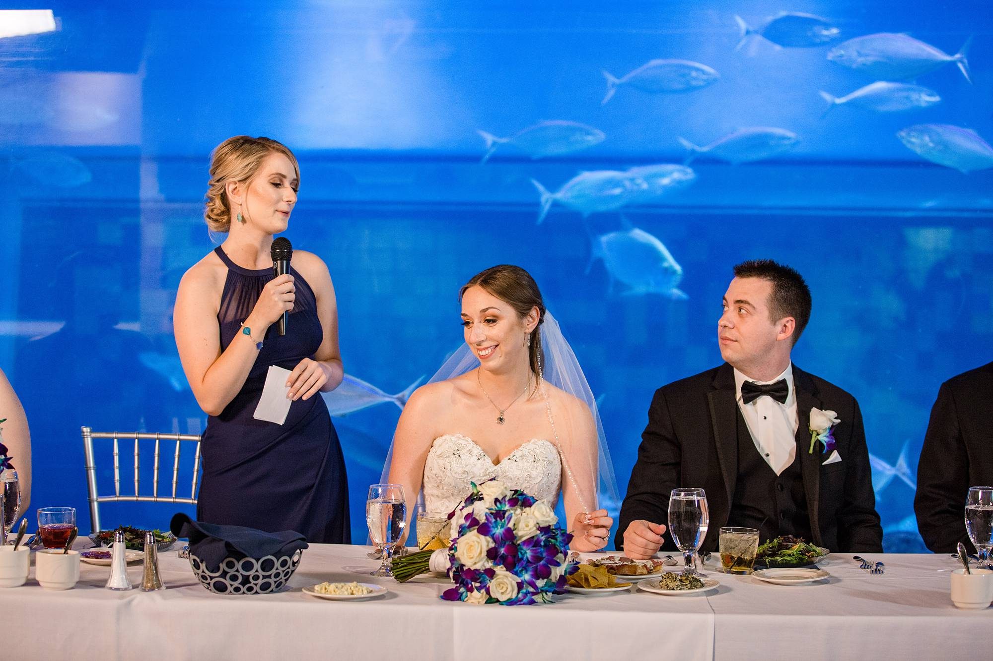 Toledo Zoo Aquarium wedding reception photographs