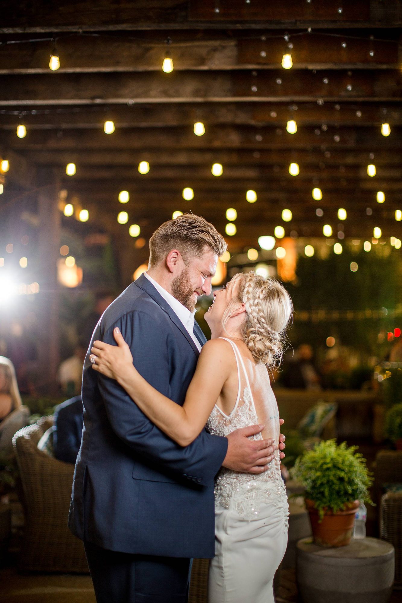 Wedding reception photographs at night at Eatori in Detroit Michigan