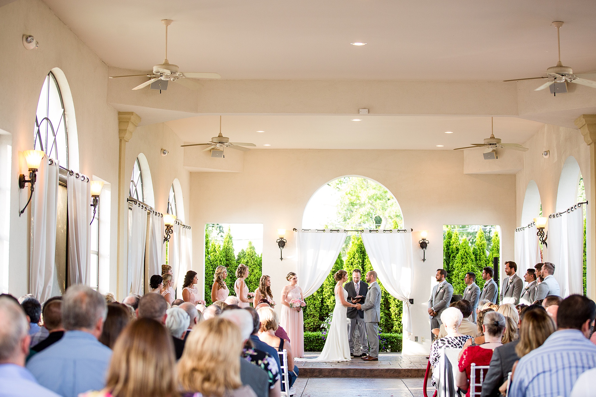 Crystal Gardens Banquet Center outdoor wedding ceremony in pavilion