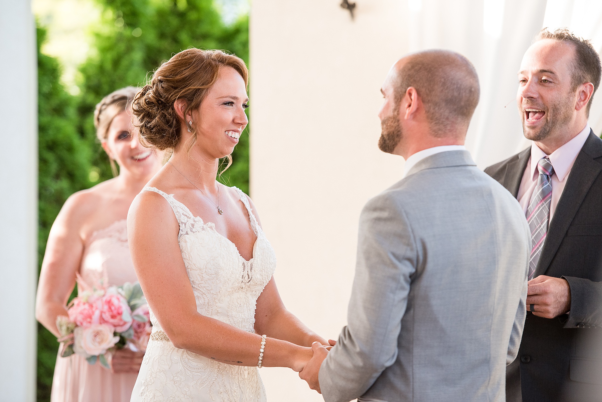 Crystal Gardens Banquet Center outdoor wedding ceremony in pavilion