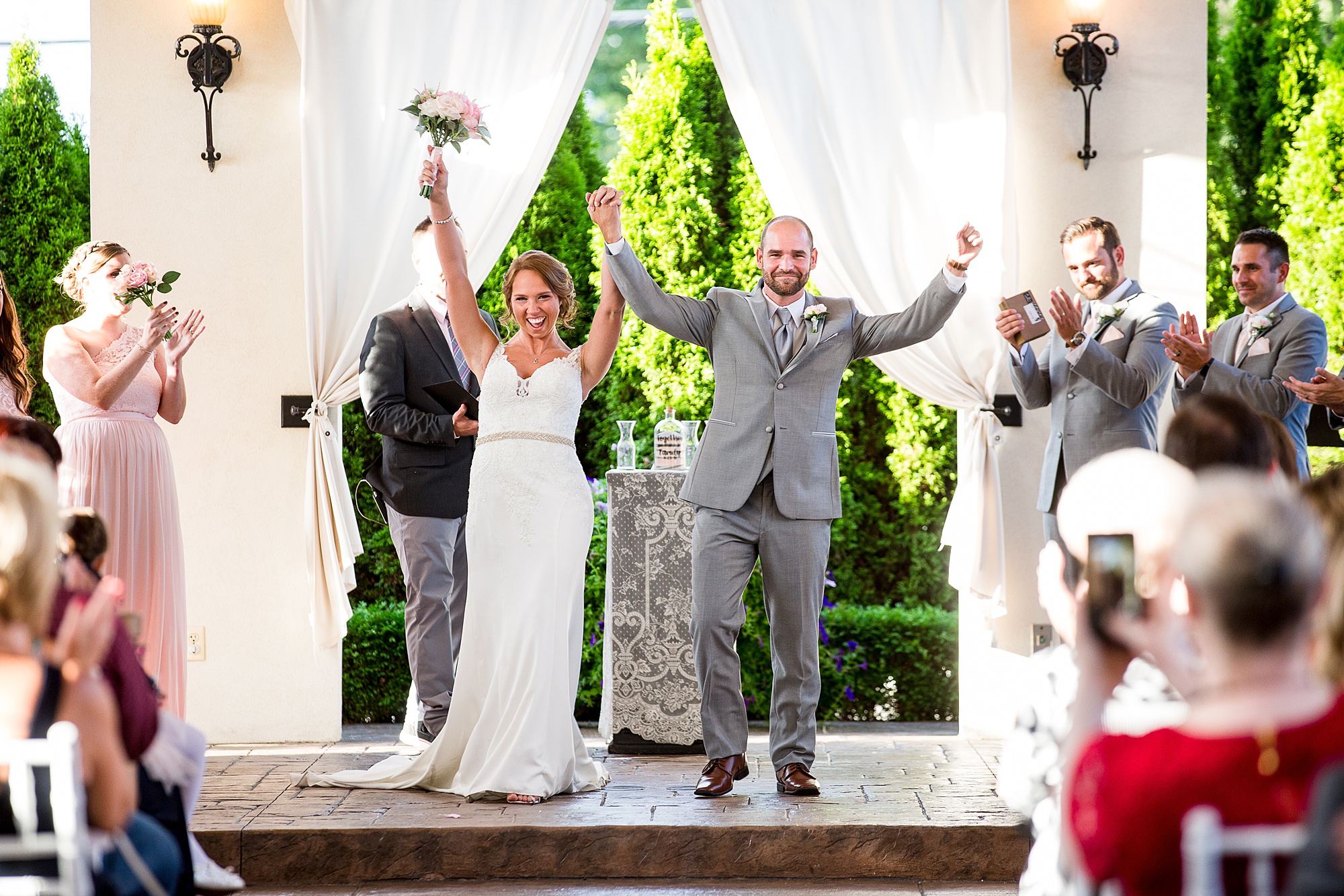 Crystal Gardens Banquet Center outdoor wedding ceremony in pavilion