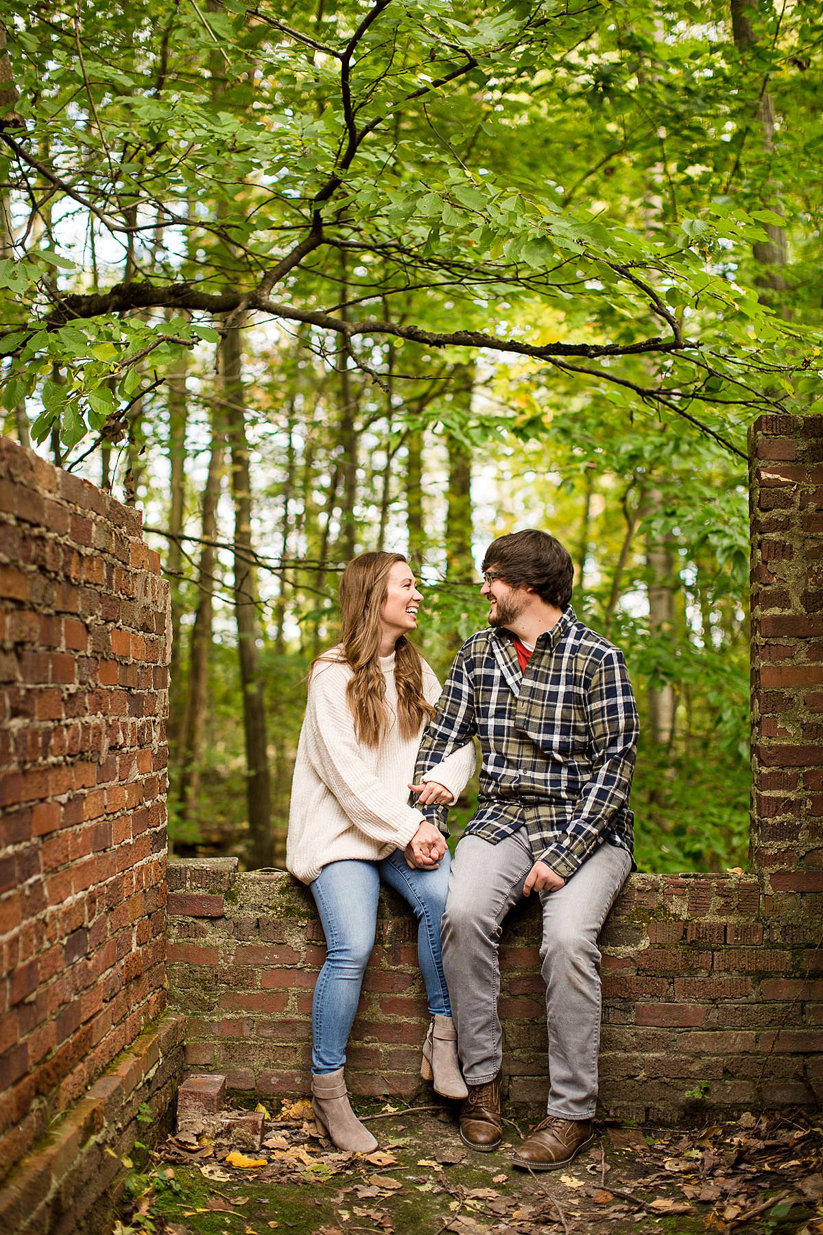 Fall engagement photographs at Lincoln Brick Park, Grand Ledge, Michigan