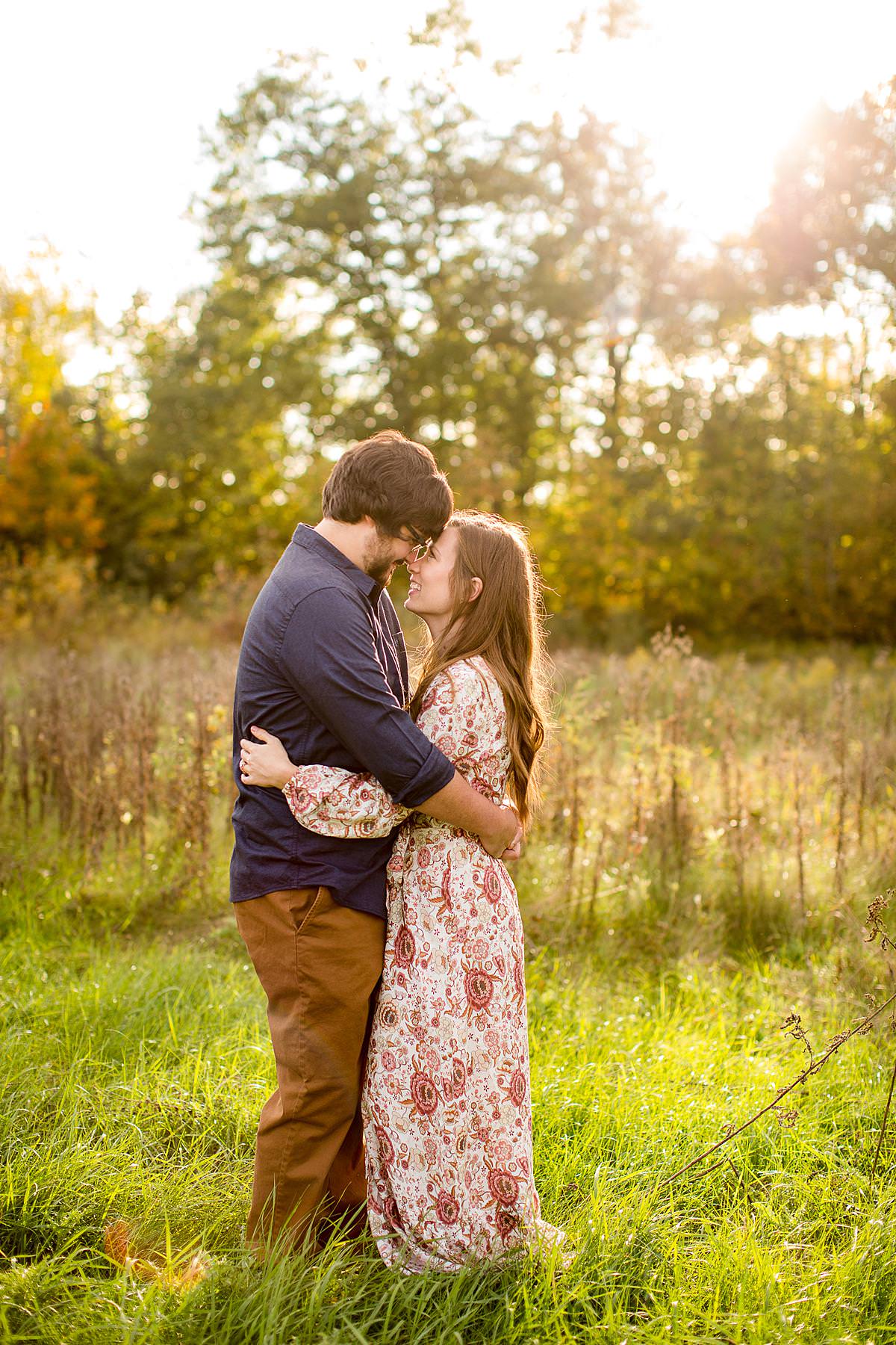 Fall engagement photographs at Lincoln Brick Park, Grand Ledge, Michigan