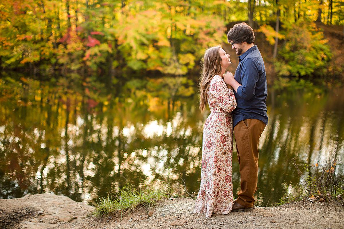 Fall engagement photographs at Lincoln Brick Park, Grand Ledge, Michigan