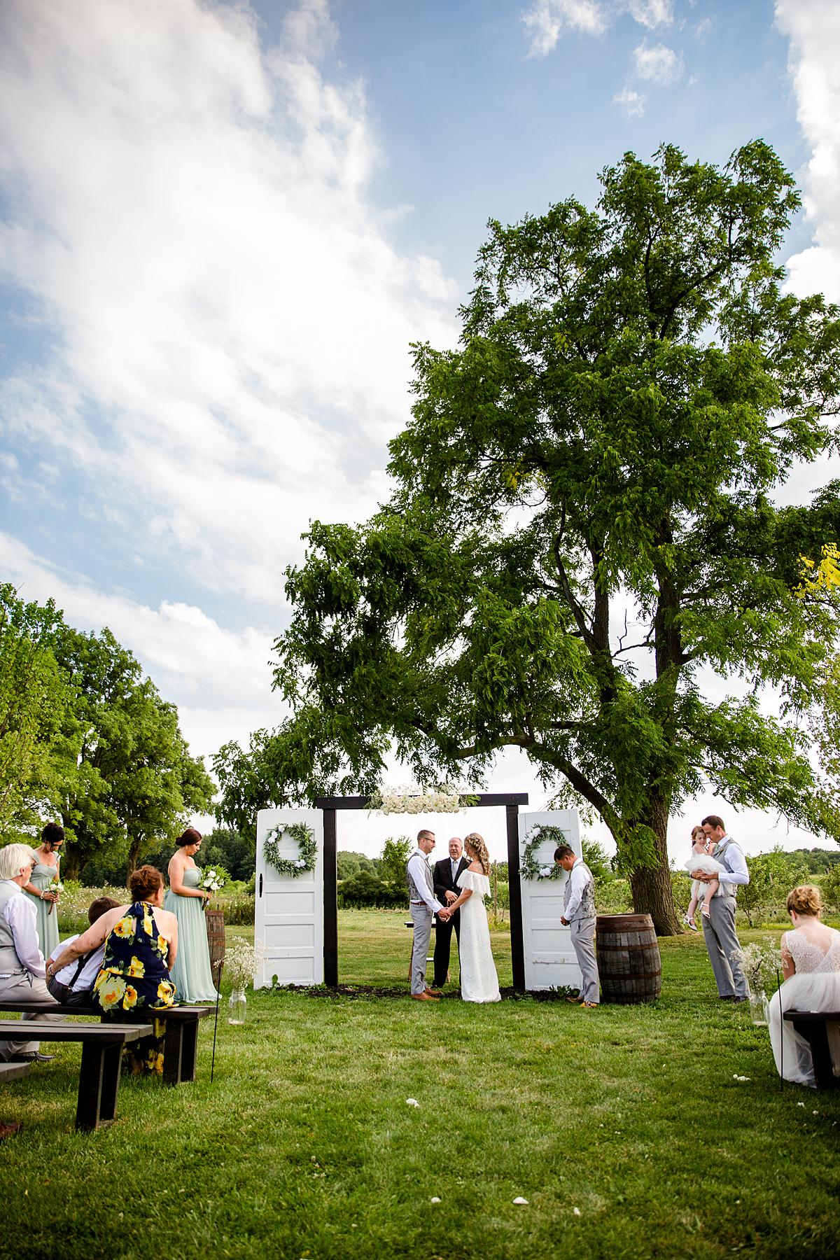 Cherry Barc Farm putdoor ceremony venue wedding photographs