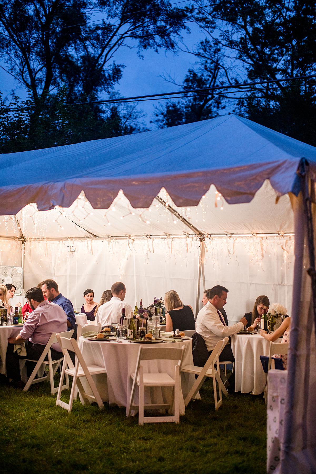 Michigan backyard home wedding reception