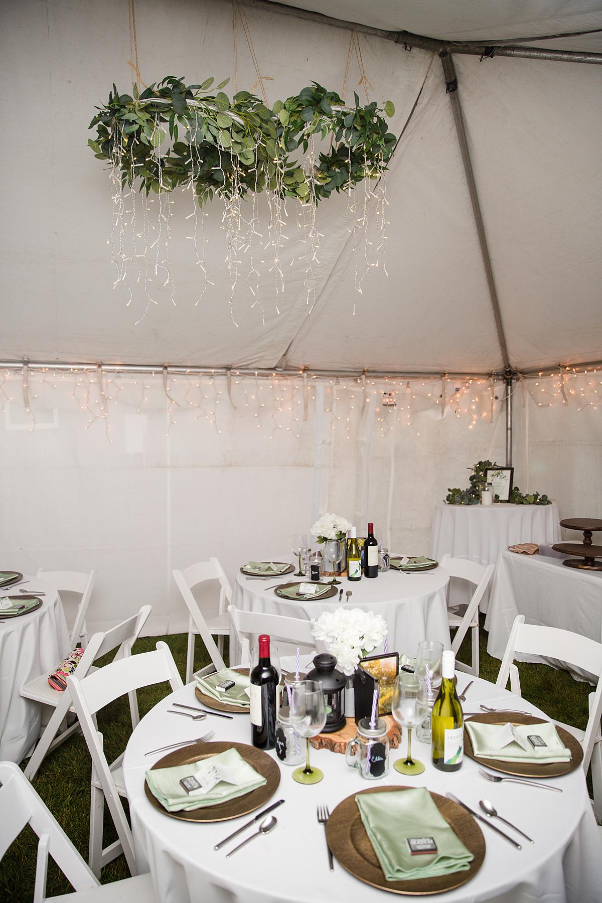 Michigan backyard home wedding reception