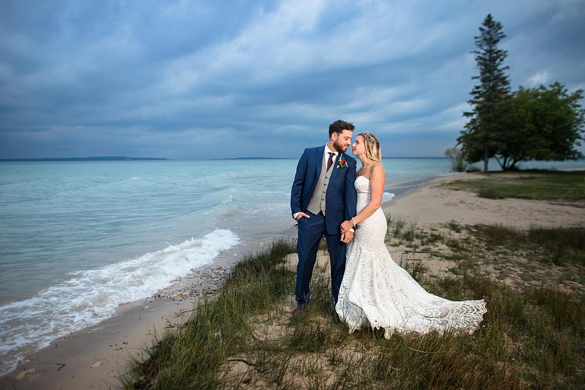 Destination wedding photographs in Mackinaw City, Michigan