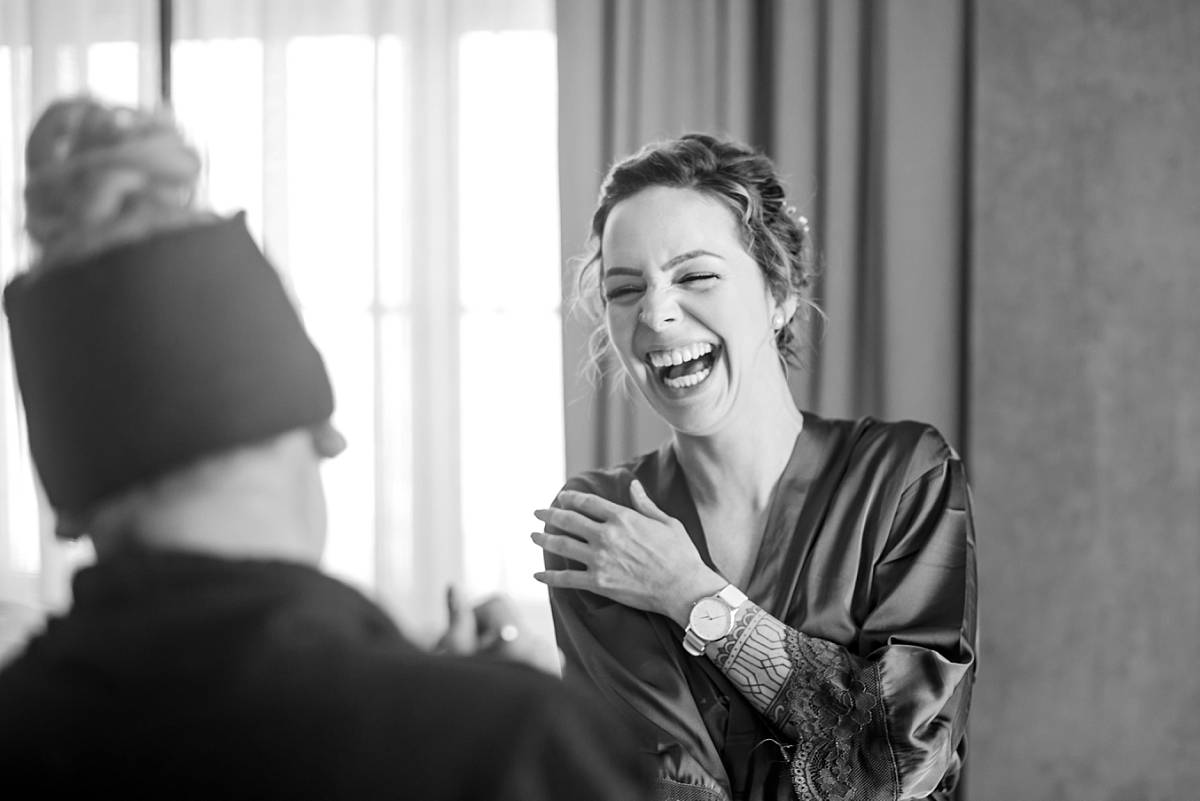 Bride getting ready at the Canopy by Hilton Grand Rapids Downtown