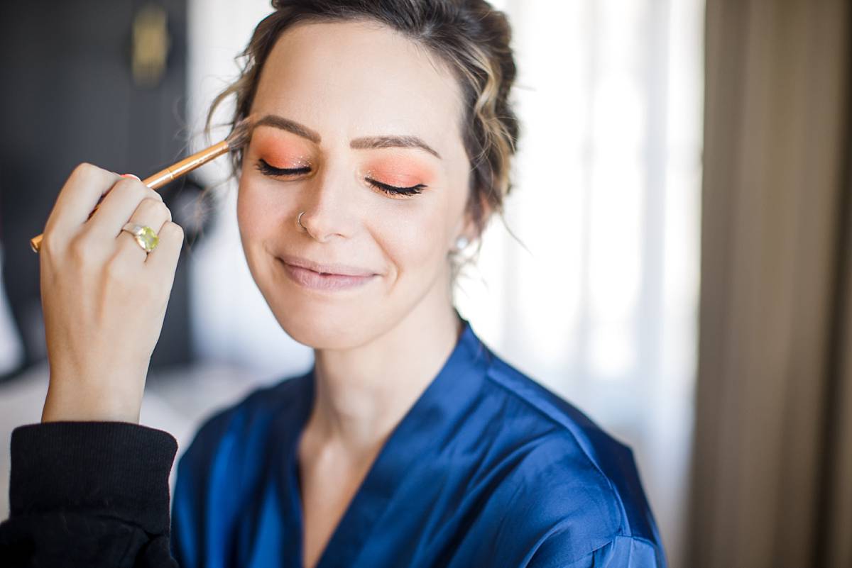 Bride getting ready at the Canopy by Hilton Grand Rapids Downtown