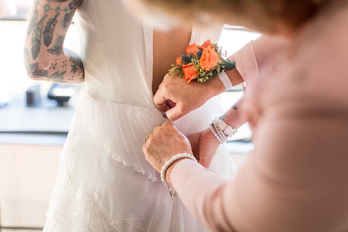 Bride getting ready at the Canopy by Hilton Grand Rapids Downtown