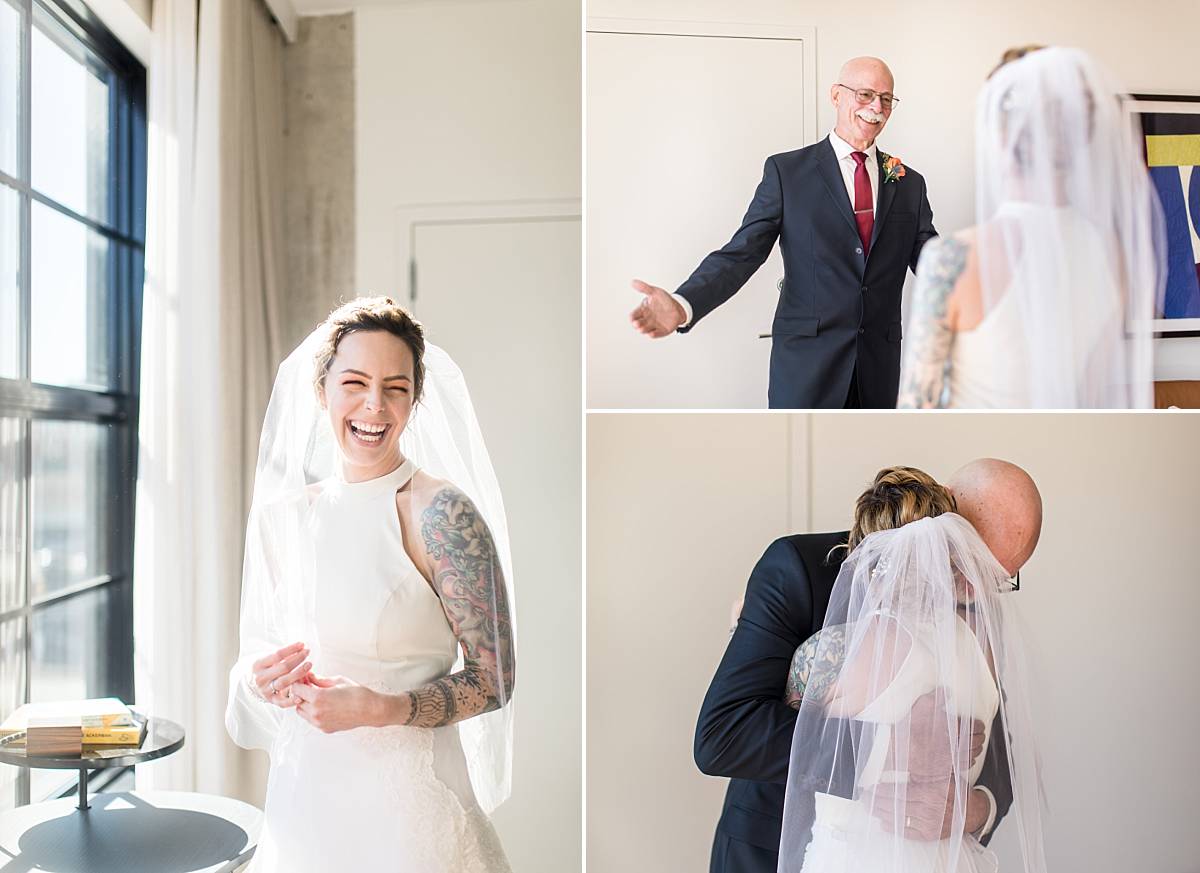 Bride getting ready at the Canopy by Hilton Grand Rapids Downtown