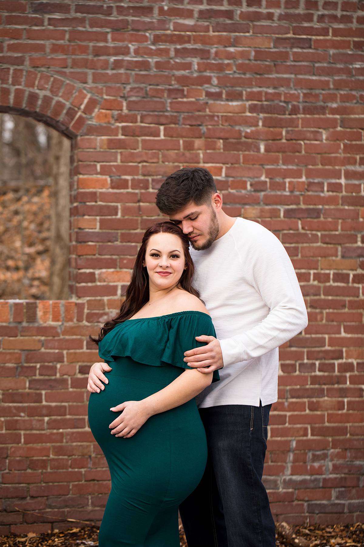 Maternity photos at the Lincoln Brick Park in Grand Ledge, Michigan