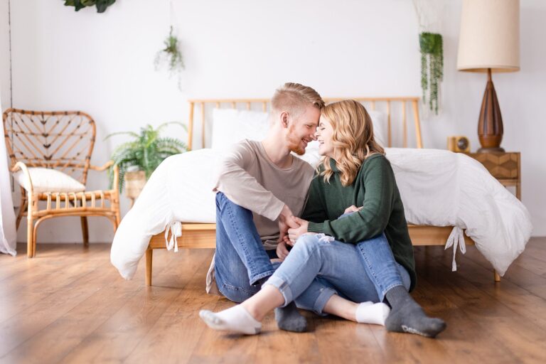 Leah and Ten // Cozy Indoor Engagement Session