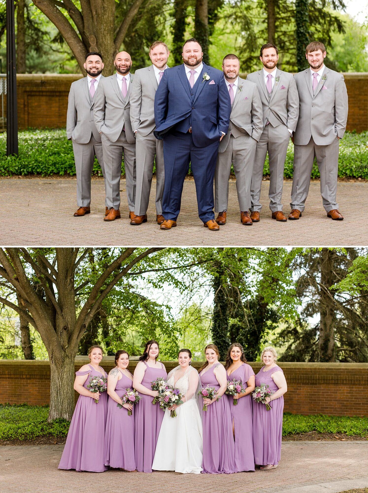 Record Box Loft outdoor portraits of bridesmaids and bride