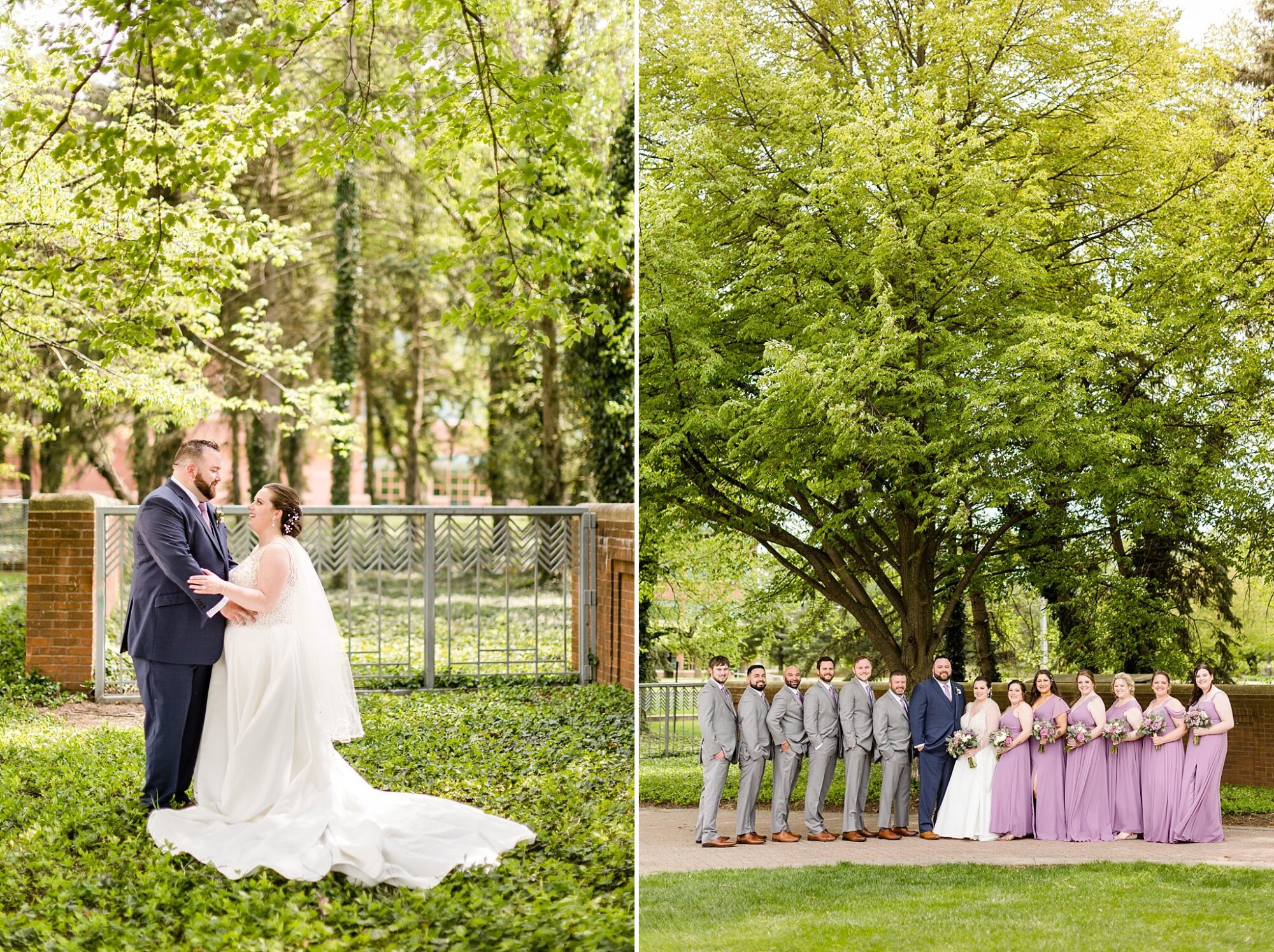 Record Box Loft Battle Creek, Michigan outdoor portraits of bride and groom