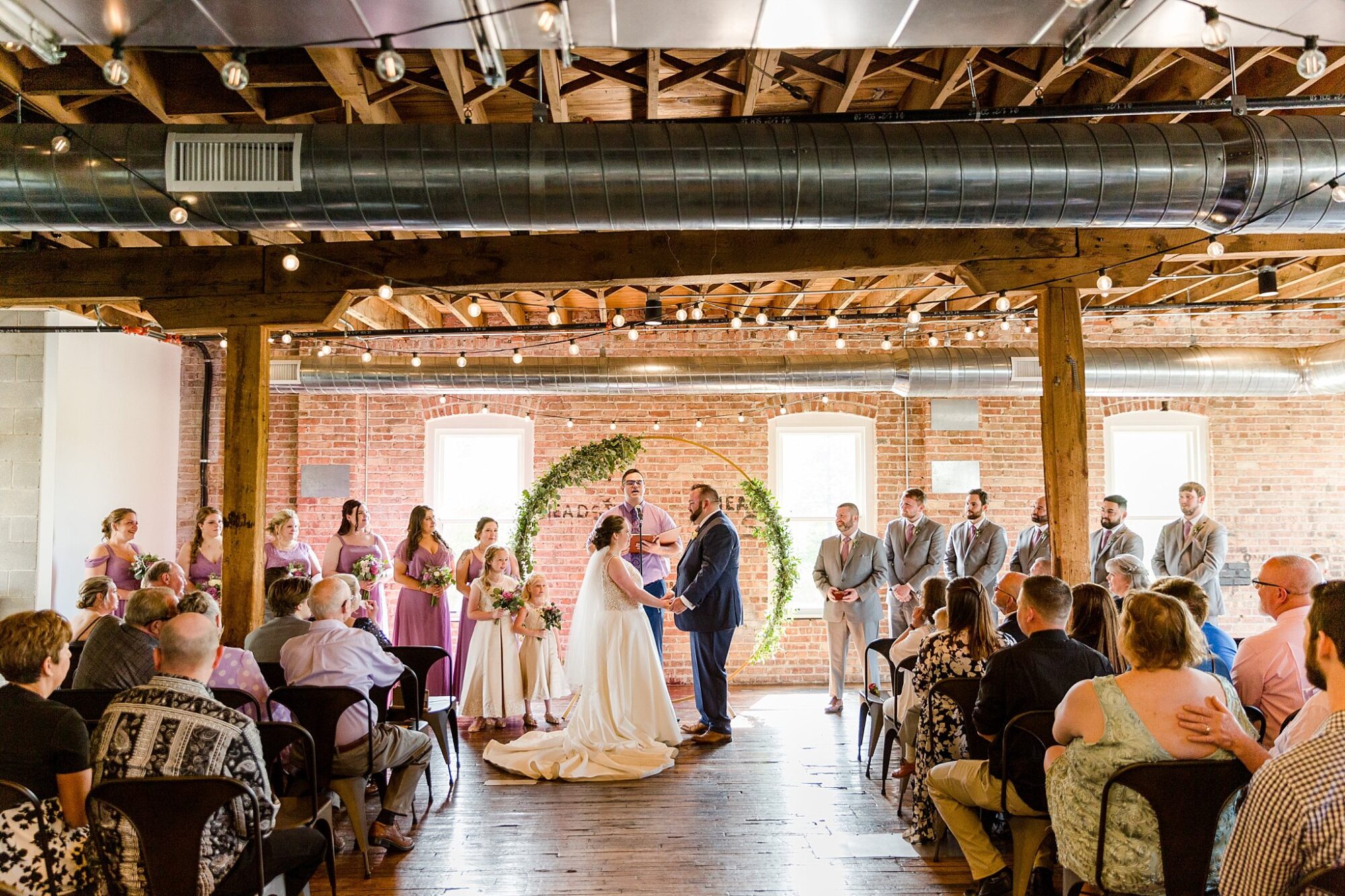 Record Box Loft Battle Creek, Michigan wedding ceremony photographs