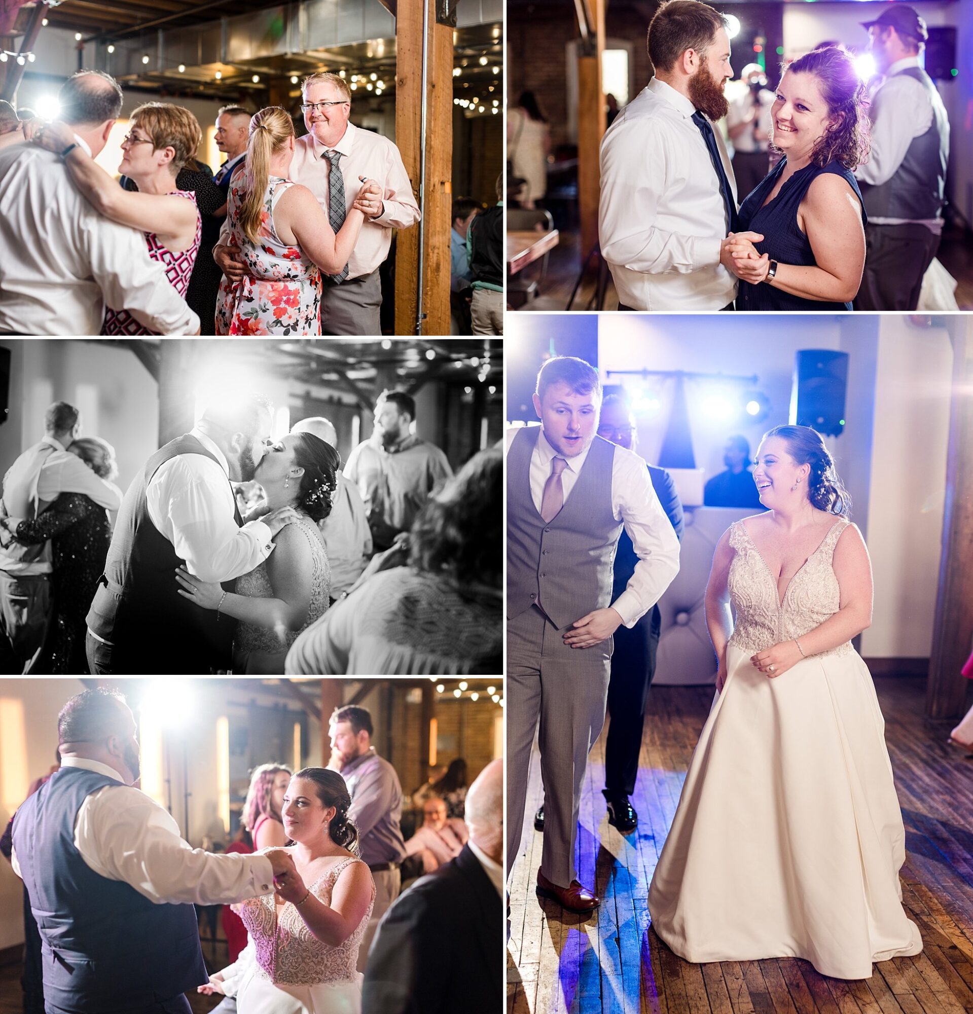 Record Box Loft Battle Creek, Michigan wedding reception dancefloor photographs