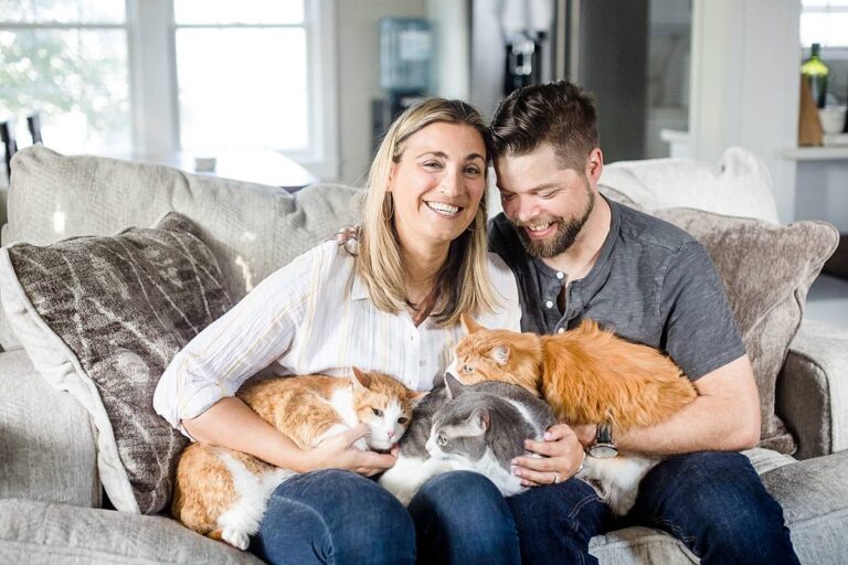 Stefanie and Ryan // Engagement Session With Cats